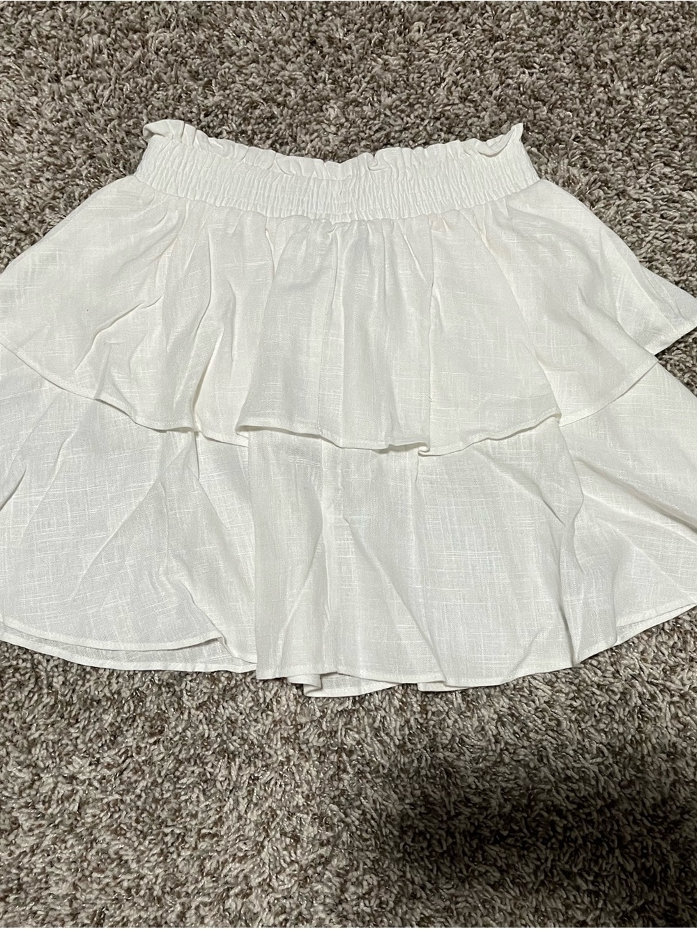 Princess Polly White Tiered Ruffle Skater Skirt